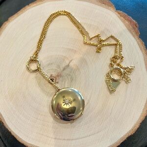 Anthropologie Gold Locket Necklace